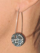 Image of Charcoal porcelain disc earring