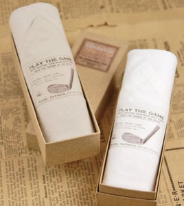 Image of Man's Handkerchief in a gift Box: Golf