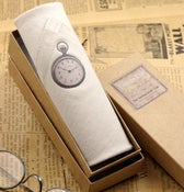 Image of Man's Handkerchief in a gift Box: Clock
