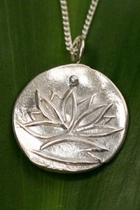 Image of Silver Medallion Necklace Lotus, Renewal