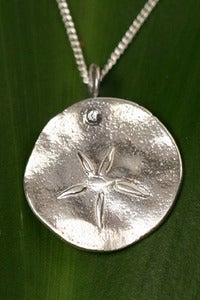 Image of Silver Medallion Necklace Sand Dollar, Close to Nature