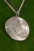 Image of Silver Medallion Necklace Winged Heart, Love