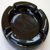 Image of Black Glass Ashtray {Vintage}