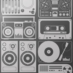Image of analog nights wallpaper -metallics
