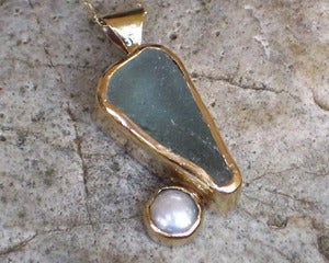 Image of Maine Aqua Seaglass Necklace