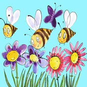 Image of Happy busy bees baby/girls bedroom picture