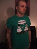 Image of Color Tee "Cowboy Snowmen" Green and White