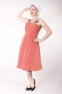 Image of 'Lucky Diamonds' dress - Red and White Stripe Nautical
