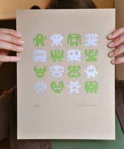 Image of Bit Monsters Letterpress Print