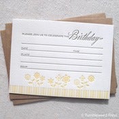 Image of Letterpress Birthday Invitations | Daisy