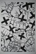 Image of Signed & #ed Xed Fists Silkscreen Print