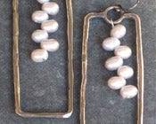 Image of Pearls in Silver Rectangles