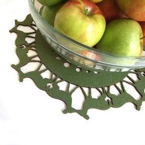 Image of LARGE Deer Trivet in Green