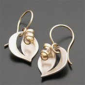 Image of Leaf and Tendril Earrings(close up)