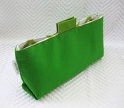 Image of SM_bright green silk/ pale green geometric