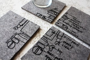 Image of coasters for geeks - robot industrial felt coasters