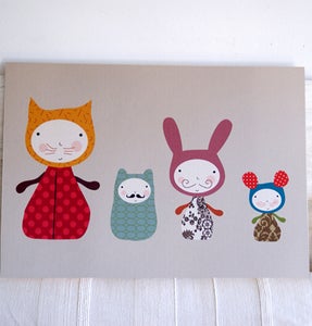 Image of Cuadro infantil FAMILIA edición limitada-Wallart FAMILIA limited edition
