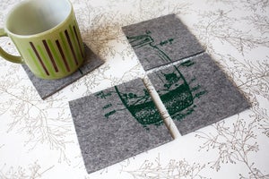 Image of spring in a jar - terrarium coasters