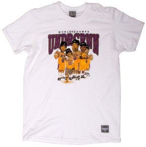 Image of CITY OF CHAMPIONS CARICATURE TEE | white