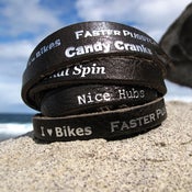 Image of Leather bracelet - dark olive green
