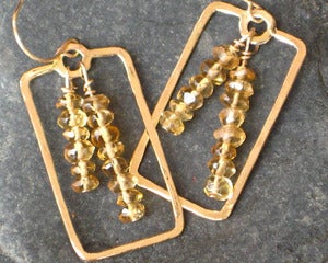 Image of Citrine In Gold Rectangles