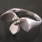 Image of Lotus Ring with Sterling Center