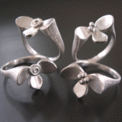 Image of Lotus Ring with Sterling Center