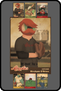 Image of monster league baseball poster + cards.