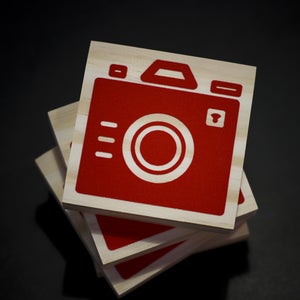 Image of Iconic Camera Wood Coasters