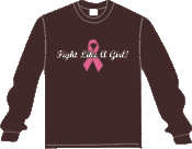 Image of Fight Like A Girl! Chocolate Long Sleeve T-shirt