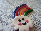 Image of Rainbow Cloud Face Necklace