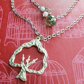 Image of tree silhouette double chain necklace