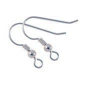 Image of Fish Hook Earring Wires Sterling Silver - One Pair