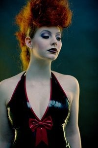 Image of Halterneck top with bow