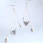 Image of Dangly Silver beads & butterflies