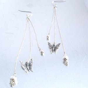 Image of Dangly Silver beads & butterflies