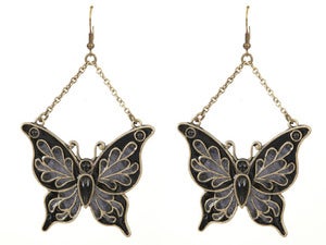 Image of enamel butterfly earrings