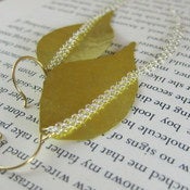 Image of leaf & chain {earrings}