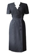 Image of Vintage 80s Mollie Parnis Black Day Dress