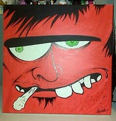 Image of "Red Face" (Acrylic on Canvas, 50x50cm) Sold!