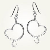 Image of Aphrodite Mini Heart Earrings, Sterling Silver