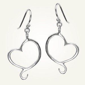 Image of Aphrodite Mini Heart Earrings, Sterling Silver