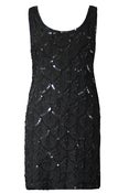 Image of 1980s Vintage Black Sequin Dress Luisa Calvino