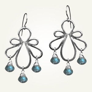 Image of Biergarten Earrings with Labradorite, Sterling Silver