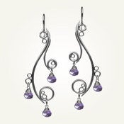 Image of Greek Isle Earrings with Amethyst, Sterling Silver