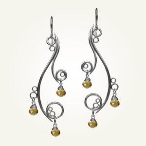 Image of Greek Isle Earrings with Citrine, Sterling Silver