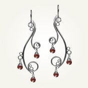 Image of Greek Isle Earrings with Garnet, Sterling Silver