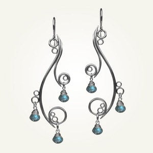 Image of Greek Isle Earrings with Labradorite, Sterling Silver
