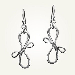 Image of Victorian Ribbon Mini Earrings, Sterling Silver