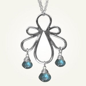 Image of Biergarten Necklace with Labradorite, Sterling Silver